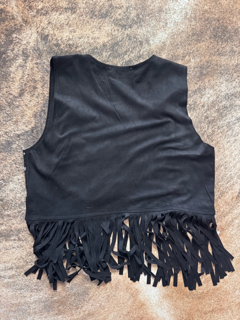 12th Tribe Studded Fringe Black Vest - Medium - Picture 3 of 3
